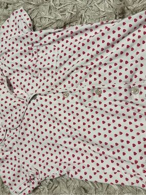 Roller Rabbit White Pajama Top with Pink Heart Print *TOP ONLY